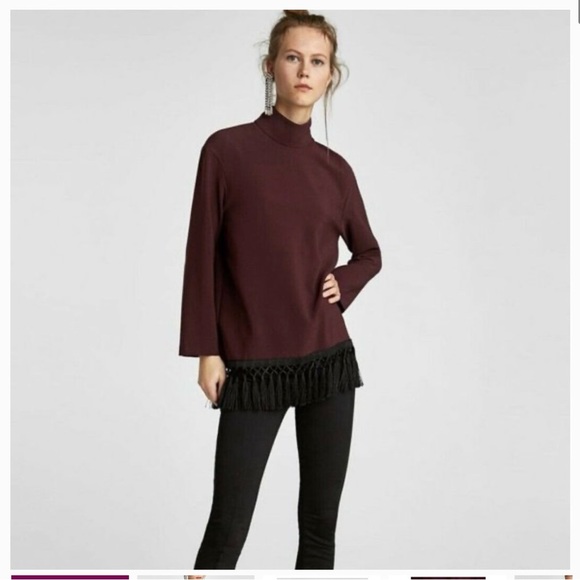 Zara Brown Turtleneck Sweater - Picture 1 of 7